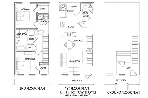 2 bedroom Townhouse 2D Floorplan-Oleanders at Broadway